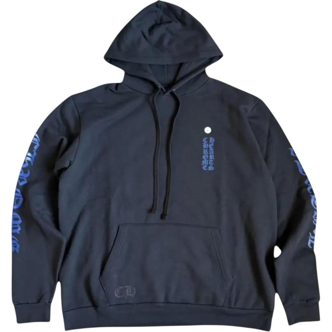 Chrome Hearts Vertical Logo Hoodie Black/Blue