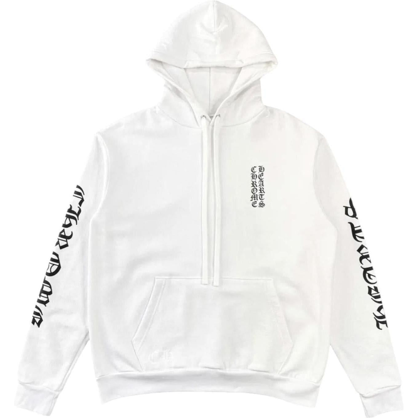 Chrome Hearts Vertical Logo Hoodie White