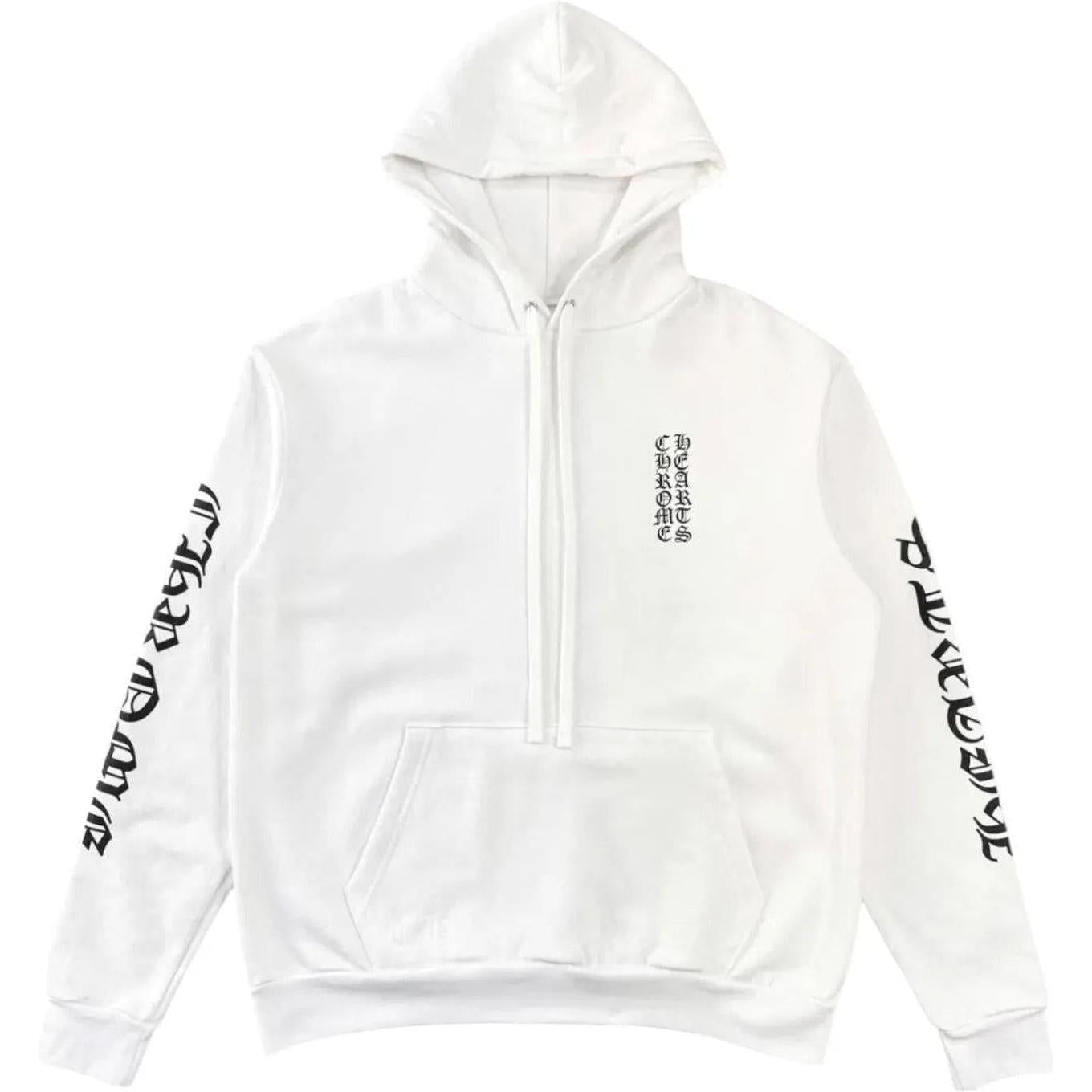 Chrome Hearts Vertical Logo Hoodie White