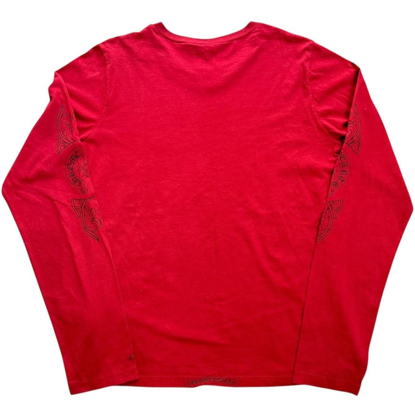Chrome Hearts Vintage Horseshoe Women's Longsleeve T-Shirt Red