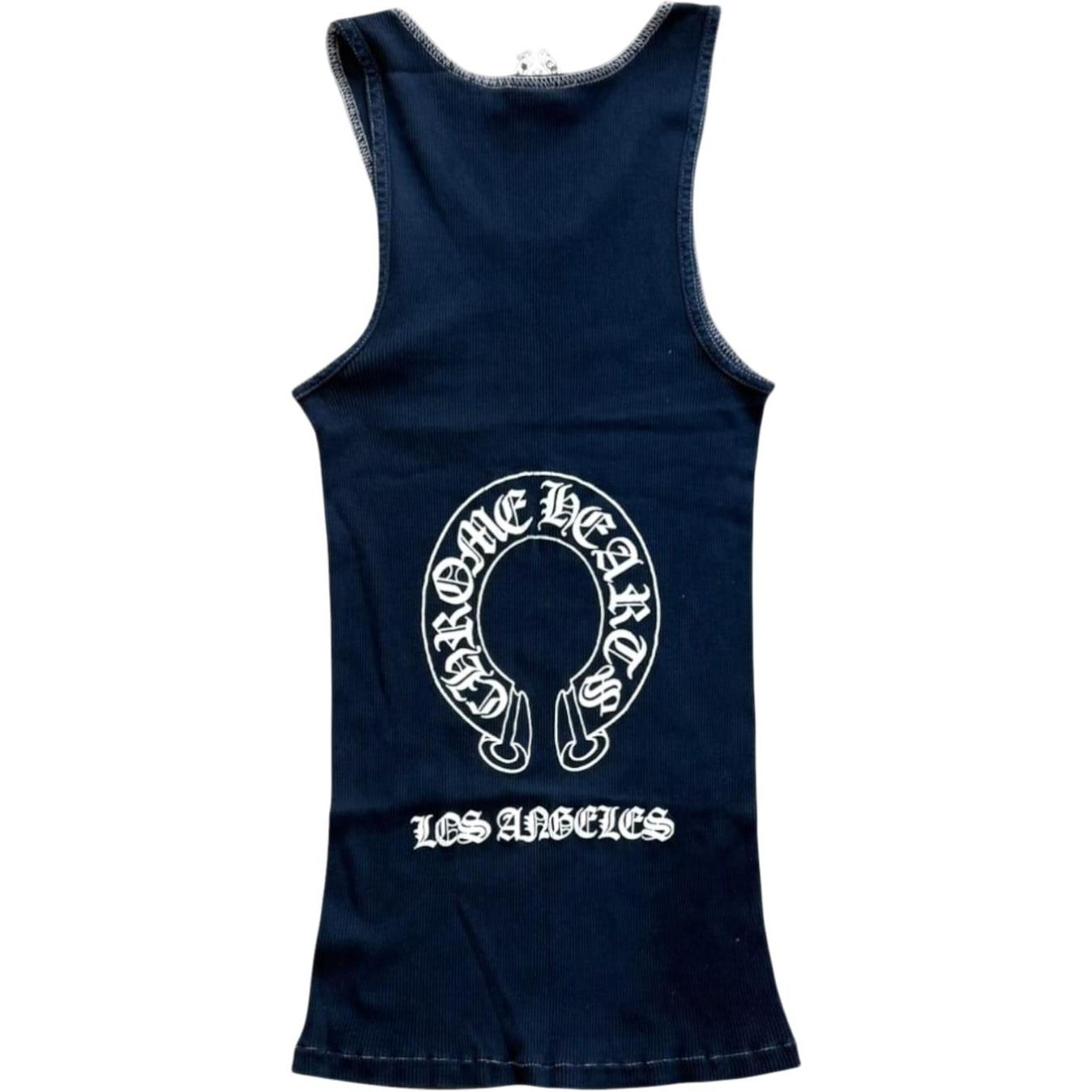 Chrome Hearts Vintage Los Angeles Horseshoe Tank Top Navy Blue