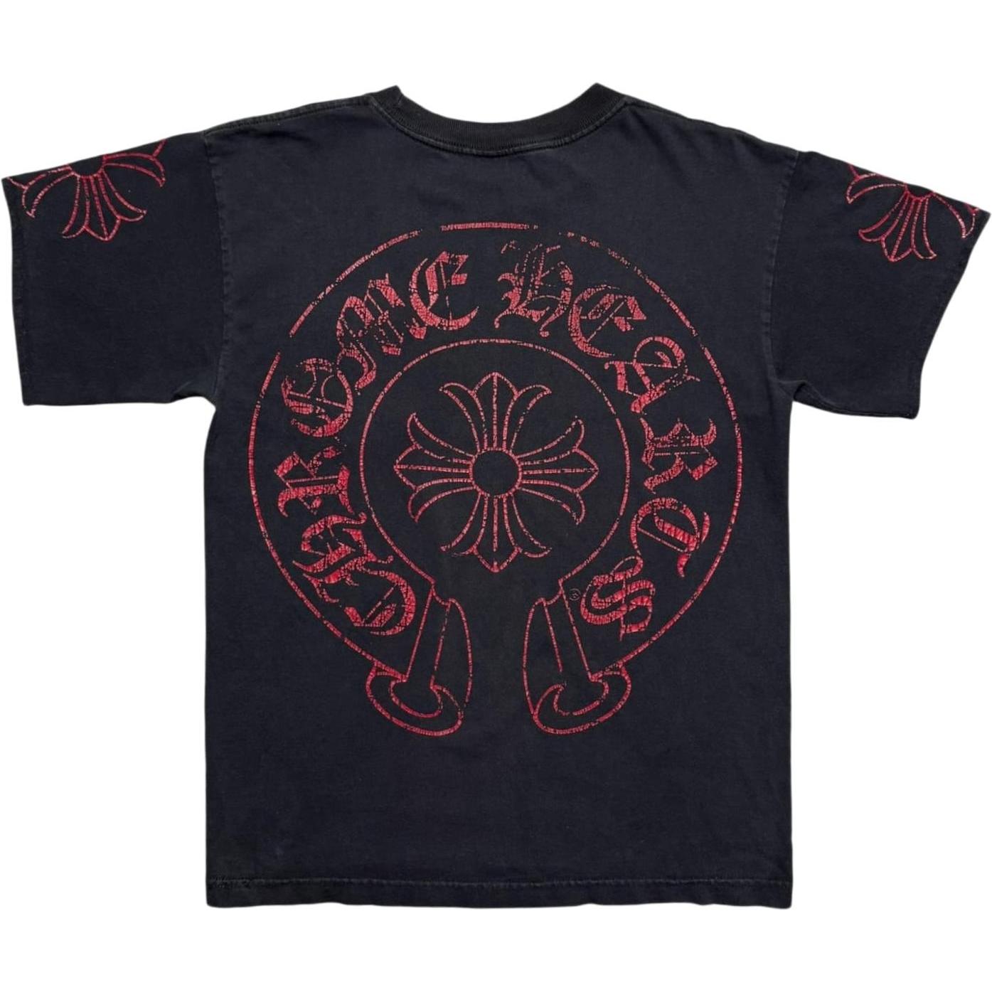 Chrome Hearts Vintage Red Horseshoe T-Shirt Black