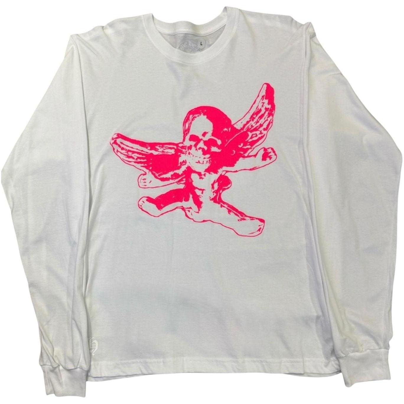 Chrome Hearts White Pink Foti Long Sleeve T-Shirt