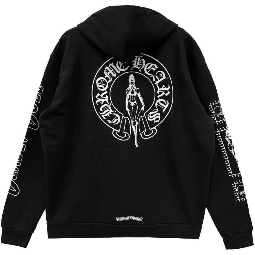 Chrome Hearts x Deadly Doll Miami Art Basel Exclusive Pink Dagger Zip Up Hoodie