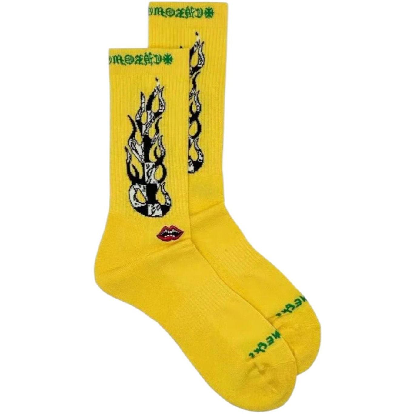 Chrome Hearts x Matty Boy Flame Socks Yellow