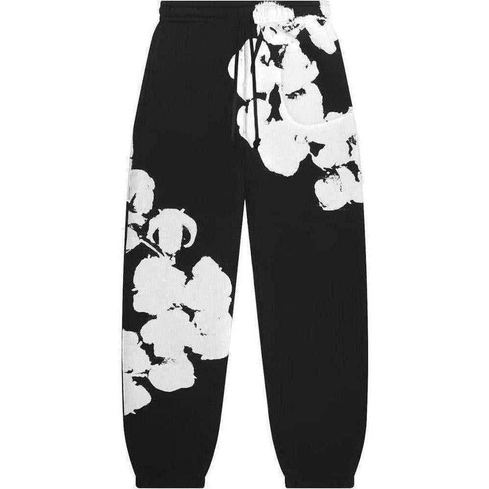 Denim Tears Big Cotton Wreath Sweatpants Black