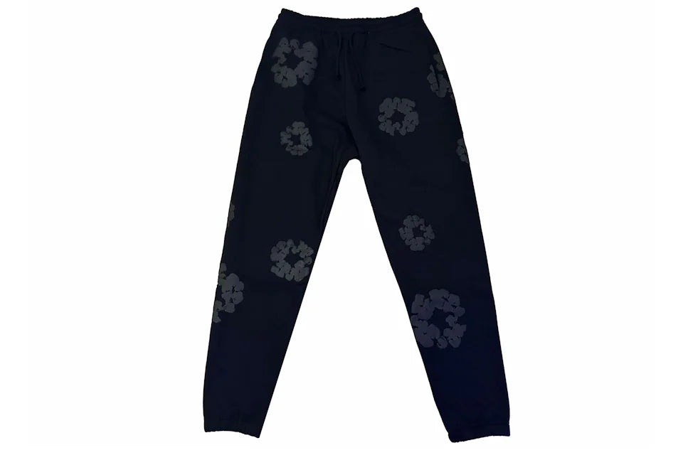 Denim Tears Cotton Wreath Sweatpants Monochrome Black