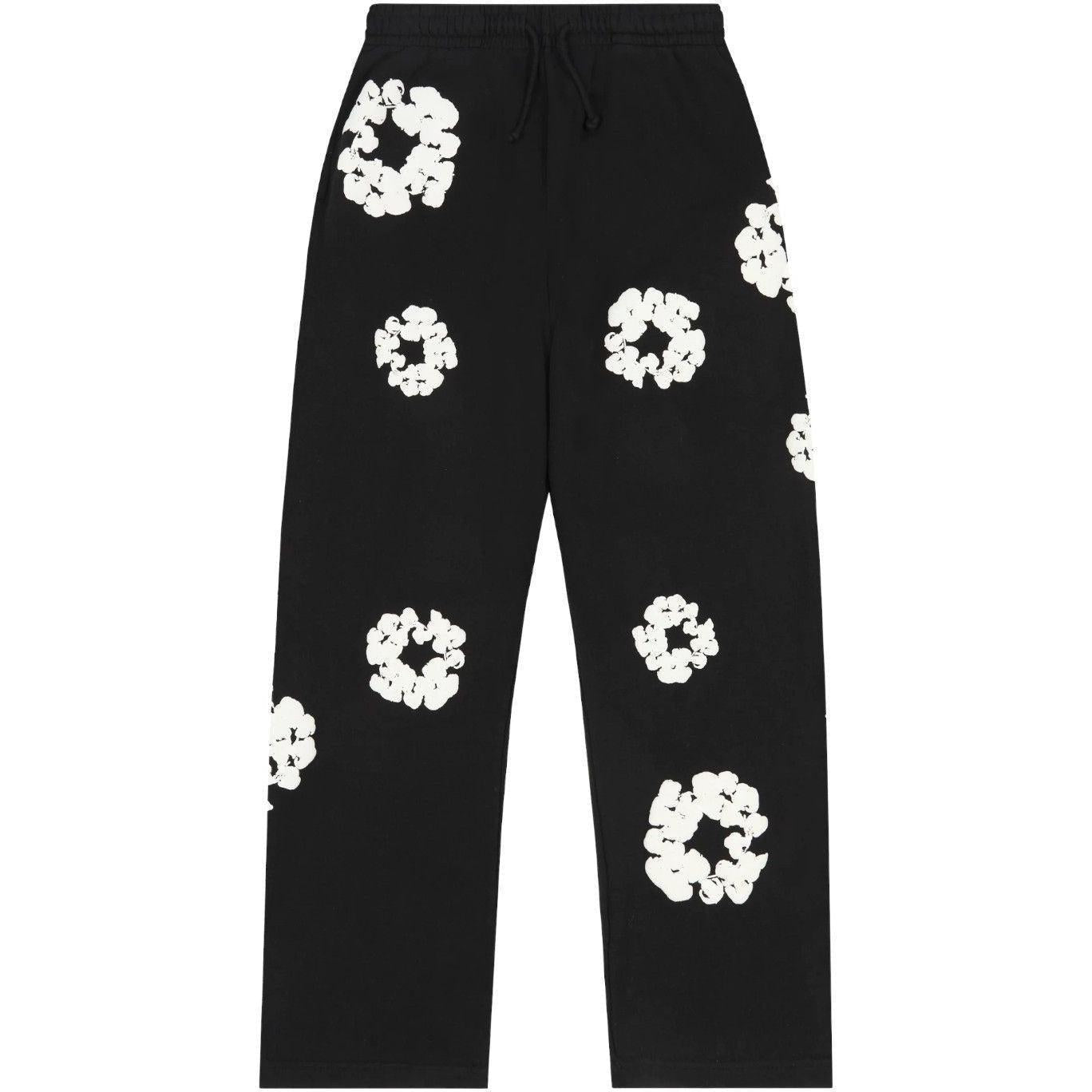 Denim Tears The Cotton Wreath Baggy Sweatpants Black