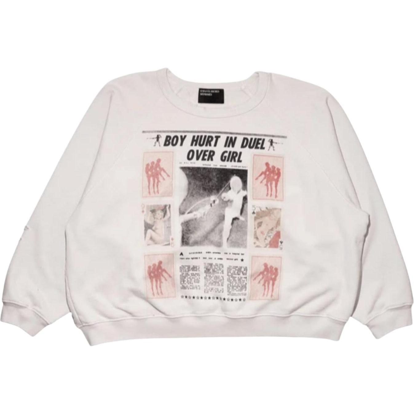 Enfants Riches Déprimés Boy Hurt In Duel Raglan Crewneck Worn White