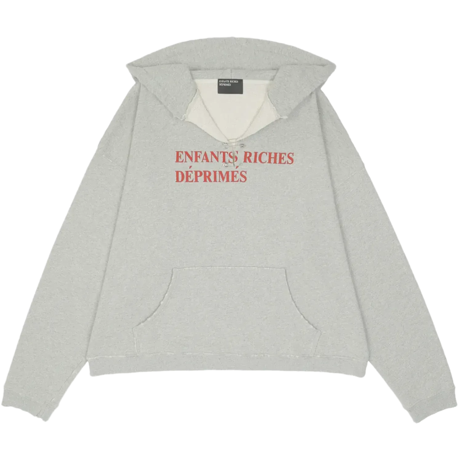Enfants Riches Déprimés Classic Logo Hoodie Grey Red with Pins