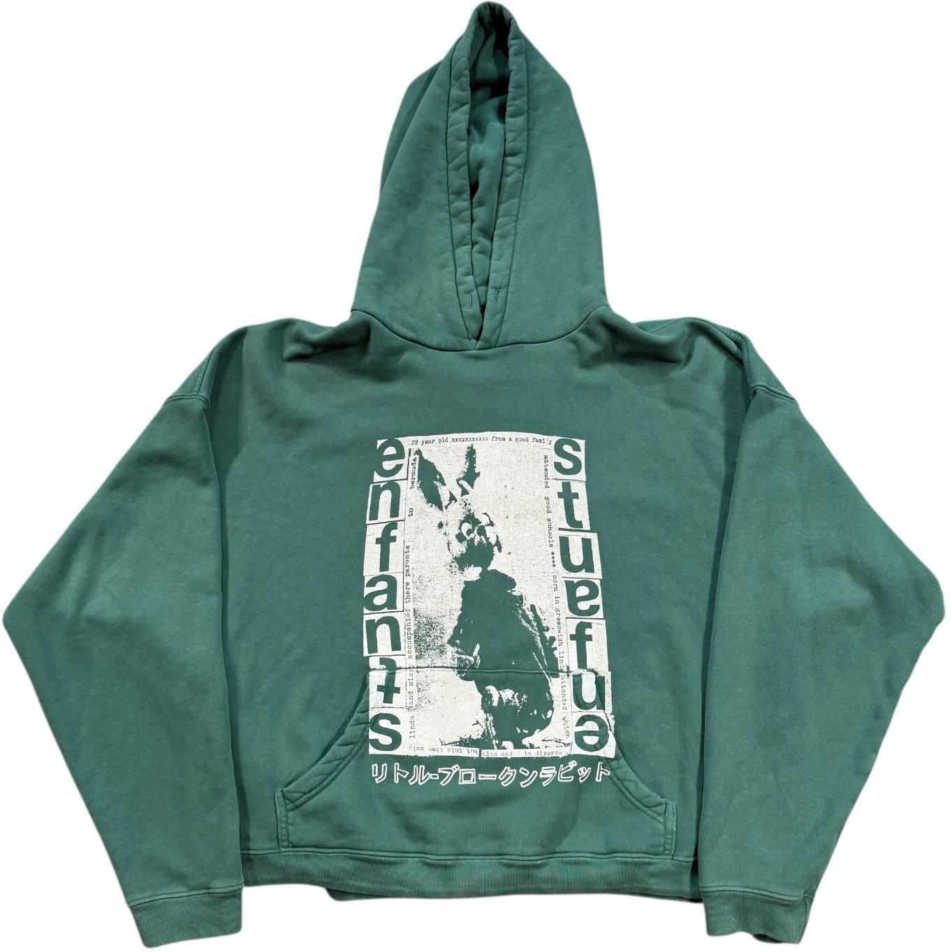 Enfants Riches Déprimés Pathetic Japanese Rabbit Hoodie Pine Green/White - Like New