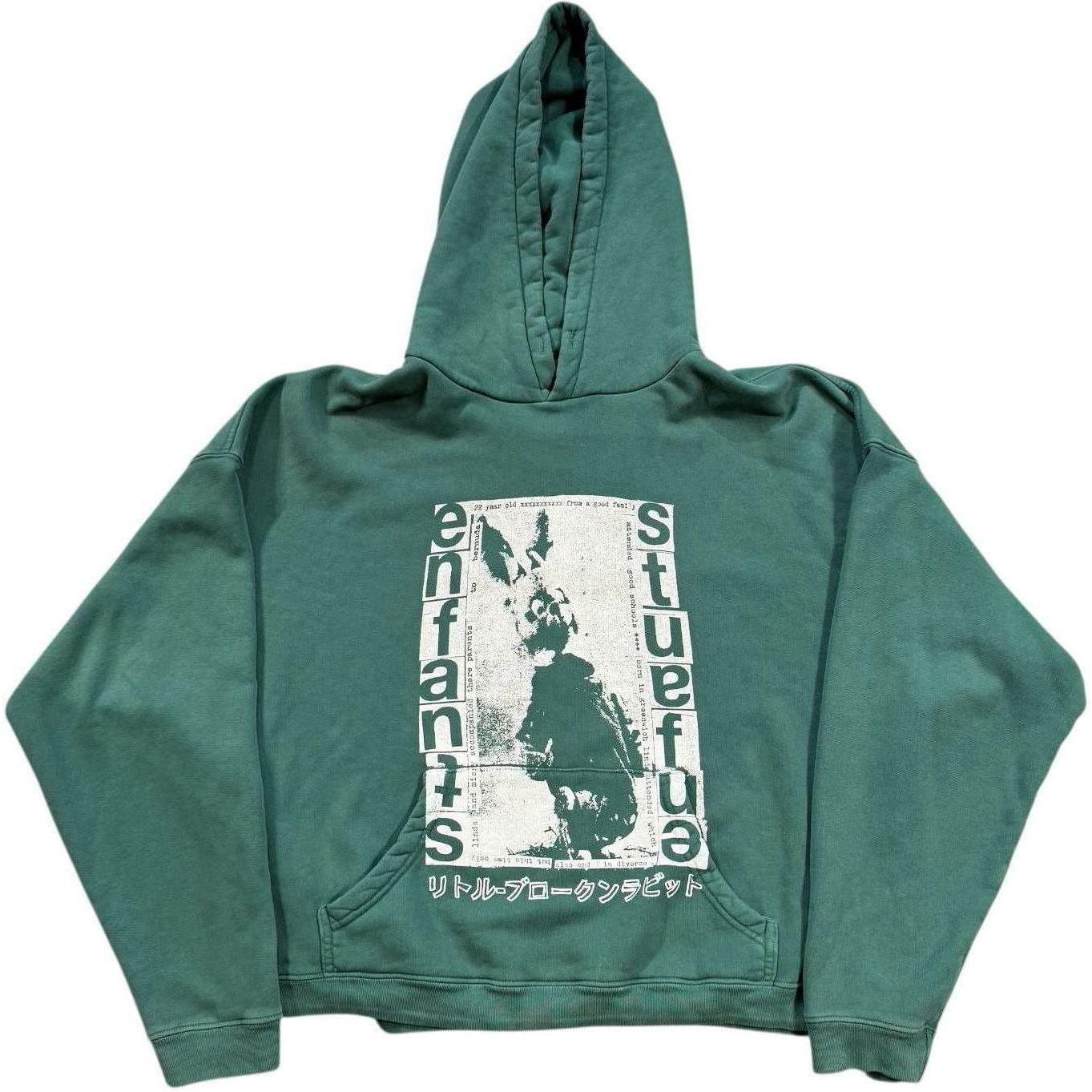 Enfants Riches Déprimés Pathetic Japanese Rabbit Hoodie Pine Green/White - Like New