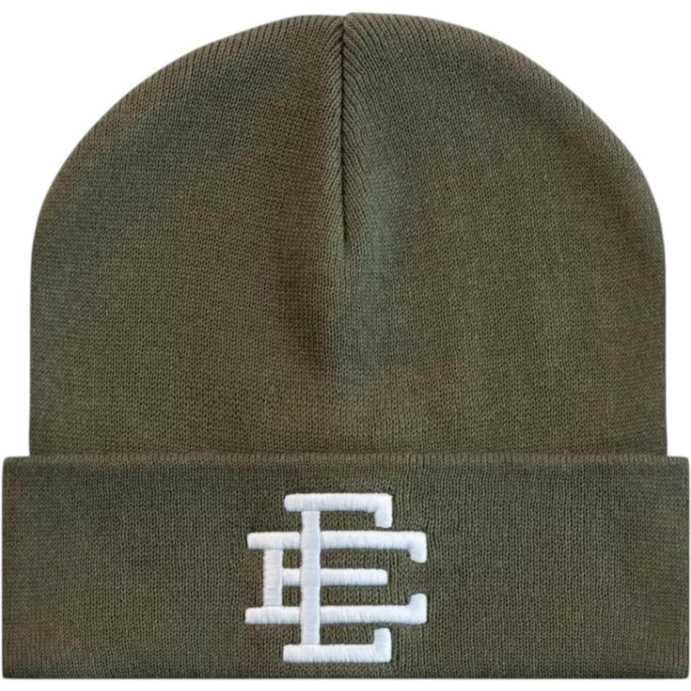 Eric Emanuel EE Beanie Olive Green/White