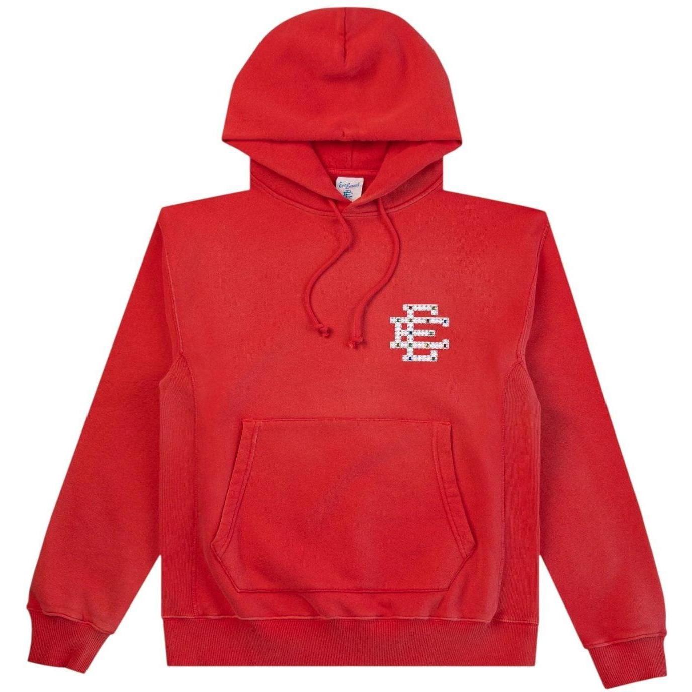 Eric Emanuel EE Rhinestone Basic Hoodie Red