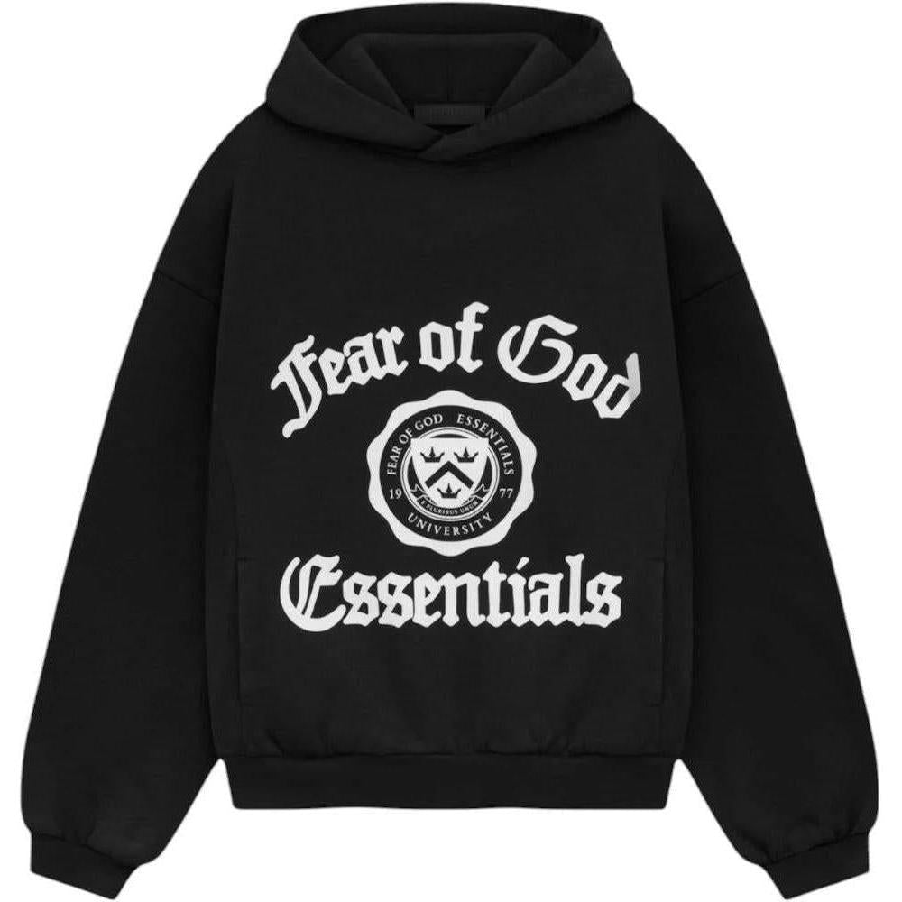 Fear of God Essentials Kids Heavy Fleece Vintage Shrunken Hoodie Black