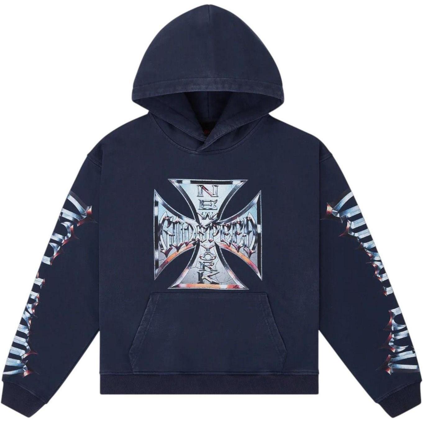 Godspeed Chrome Motto Hoodie Navy Wash