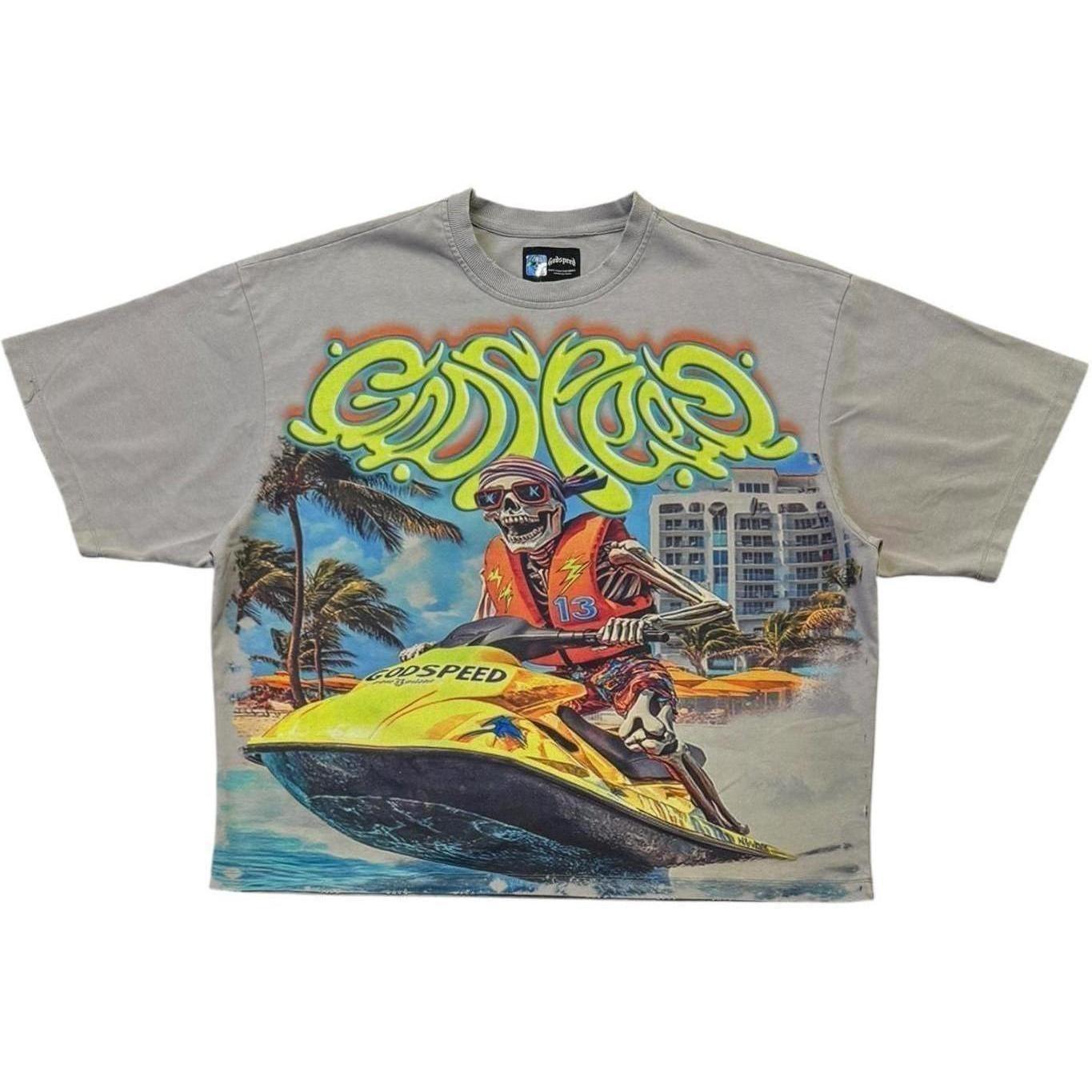 Godspeed Miami Exclusive Jetski T-Shirt Stone Wash