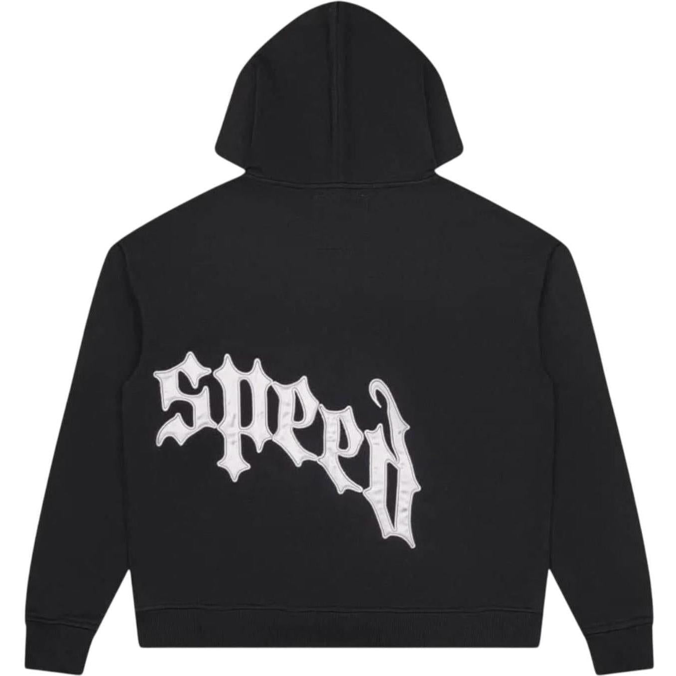 Godspeed OG Logo V2 Zip Up Hoodie Black/Silver Satin