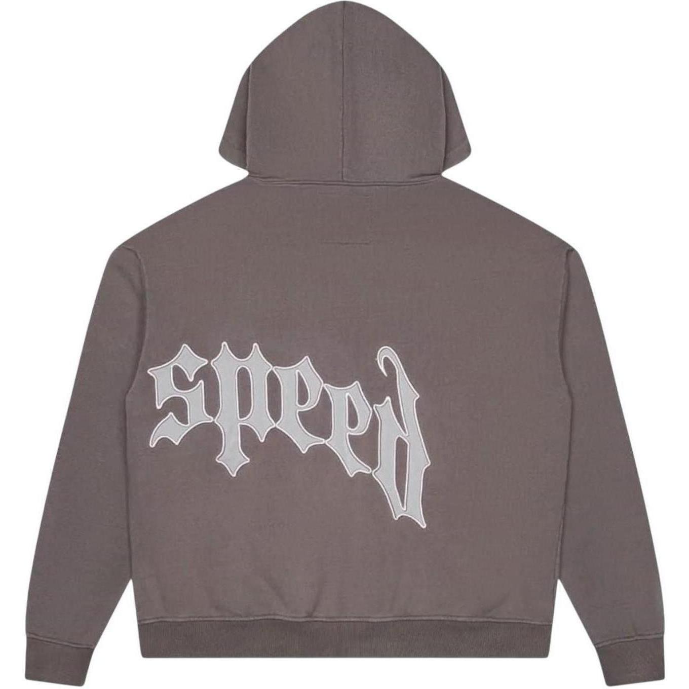 Godspeed OG Logo V2 Zip Up Hoodie Stone Grey