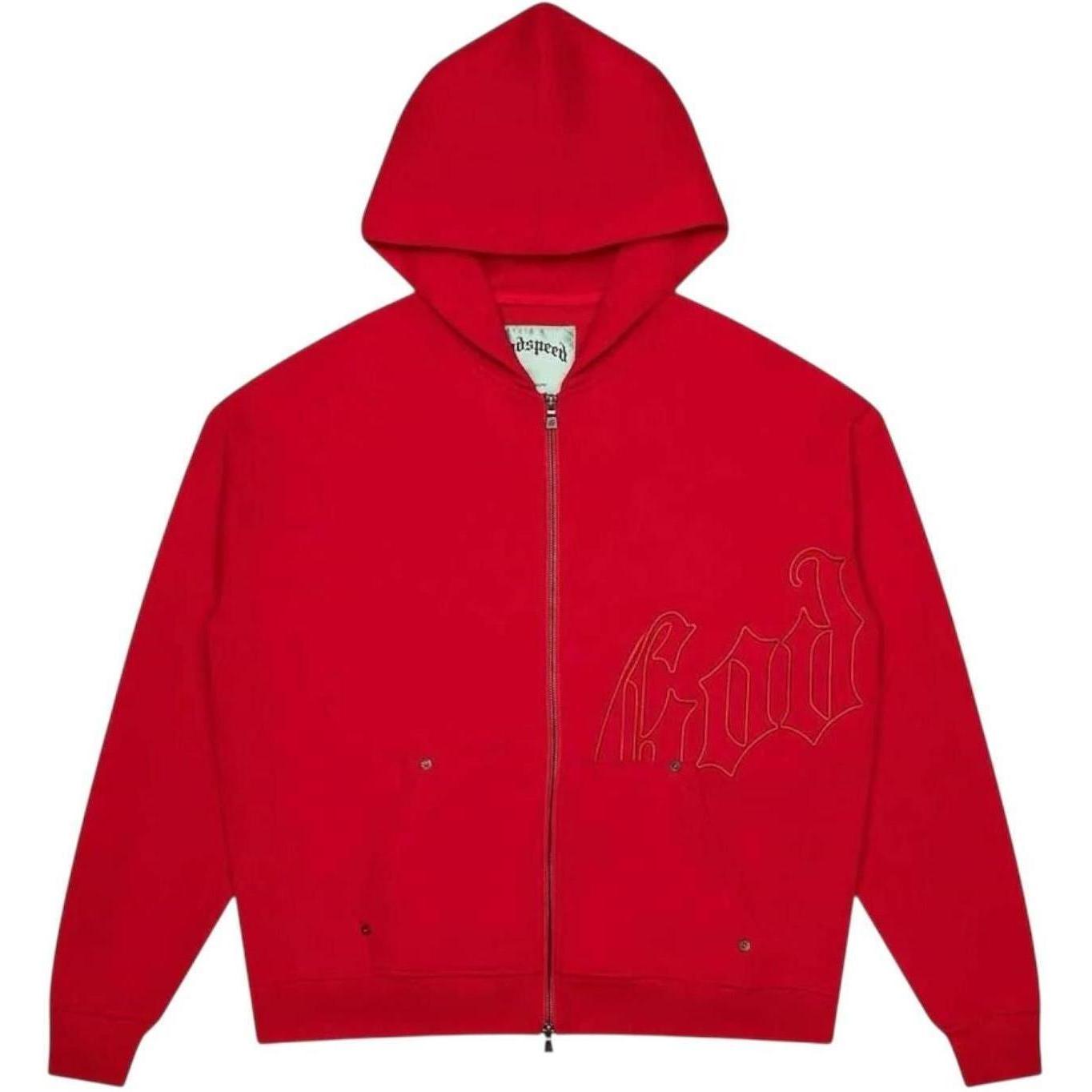 Godspeed OG Logo Zip Up Hoodie Double Red