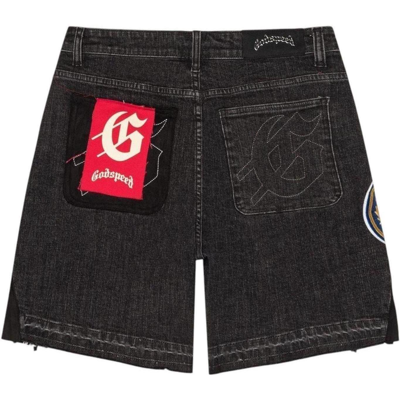 Godspeed Patchwork Denim Shorts V2 Black