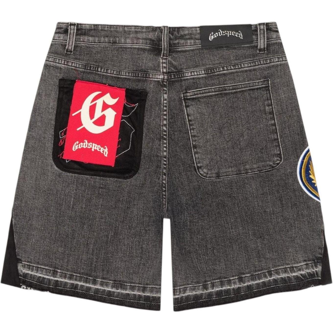 Godspeed Patchwork Denim Shorts V2 Grey