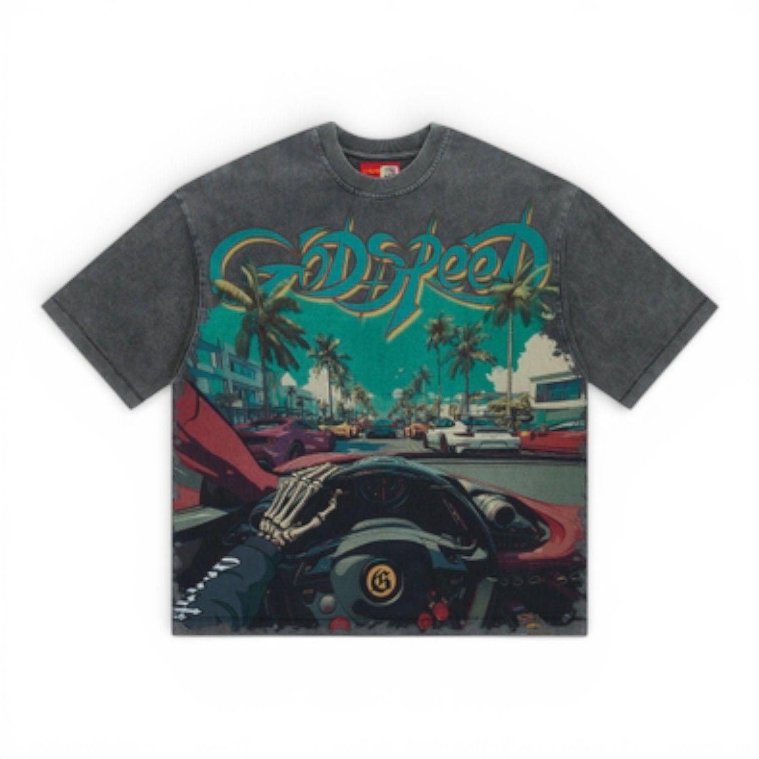 Godspeed Power Steering T-Shirt Grey Wash