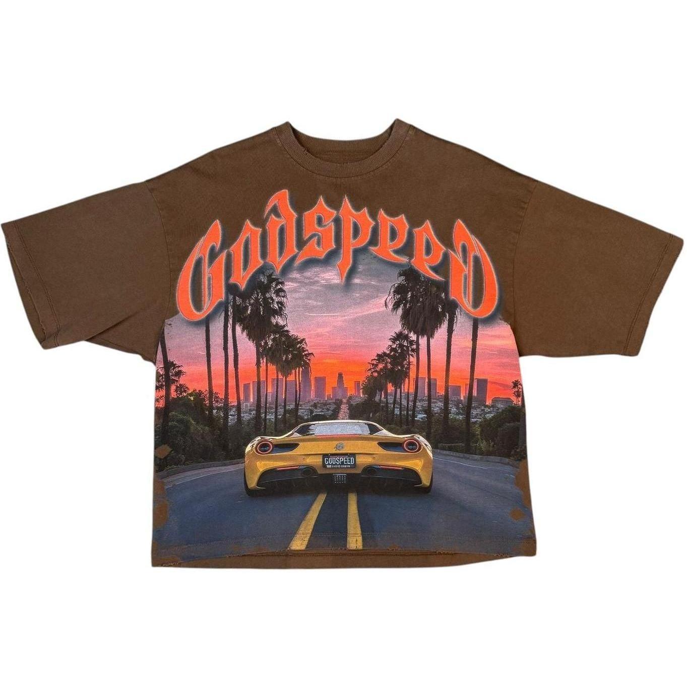 Godspeed Sunset Blvd T-Shirt Brown