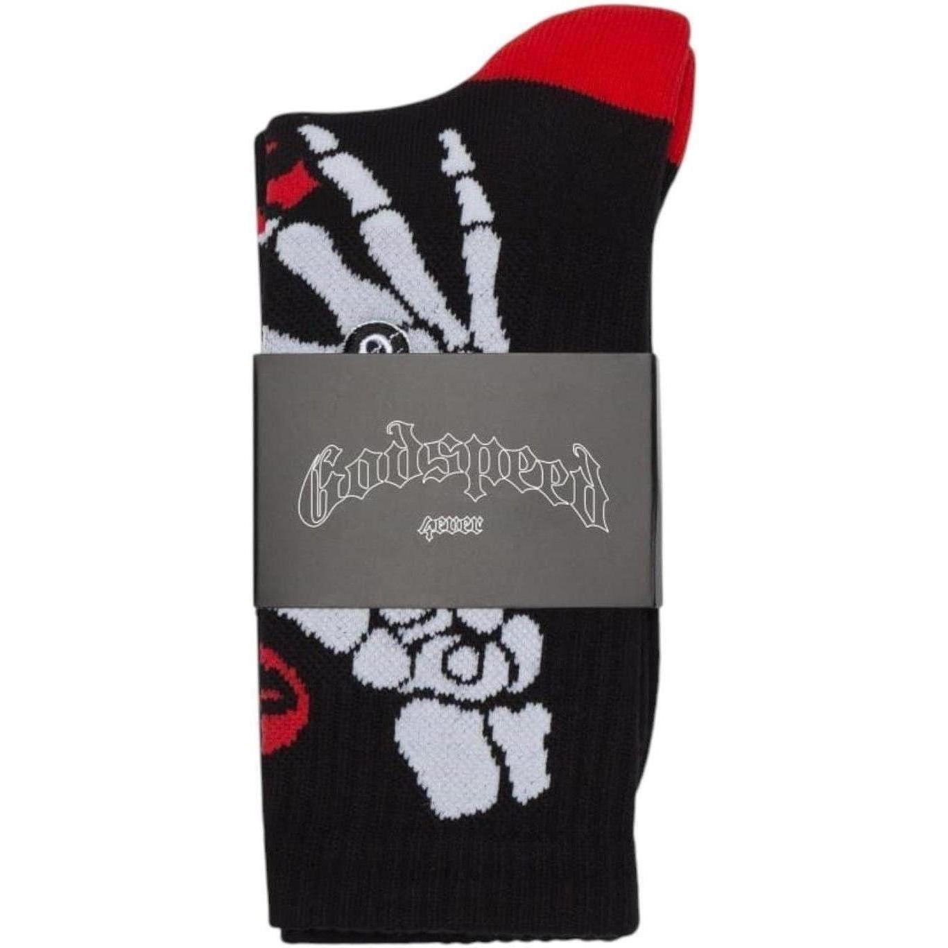 Godspeed Ten Toes Down Sock Black Red