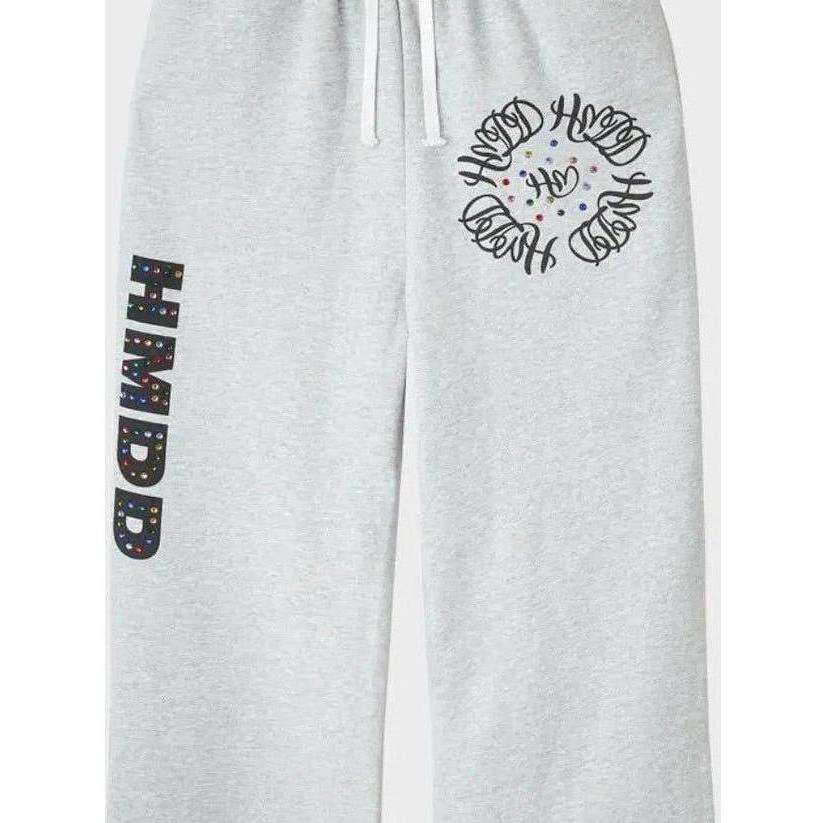 Happy Memories Don't Die HMDD Crystal Studded Sweatpants Grey