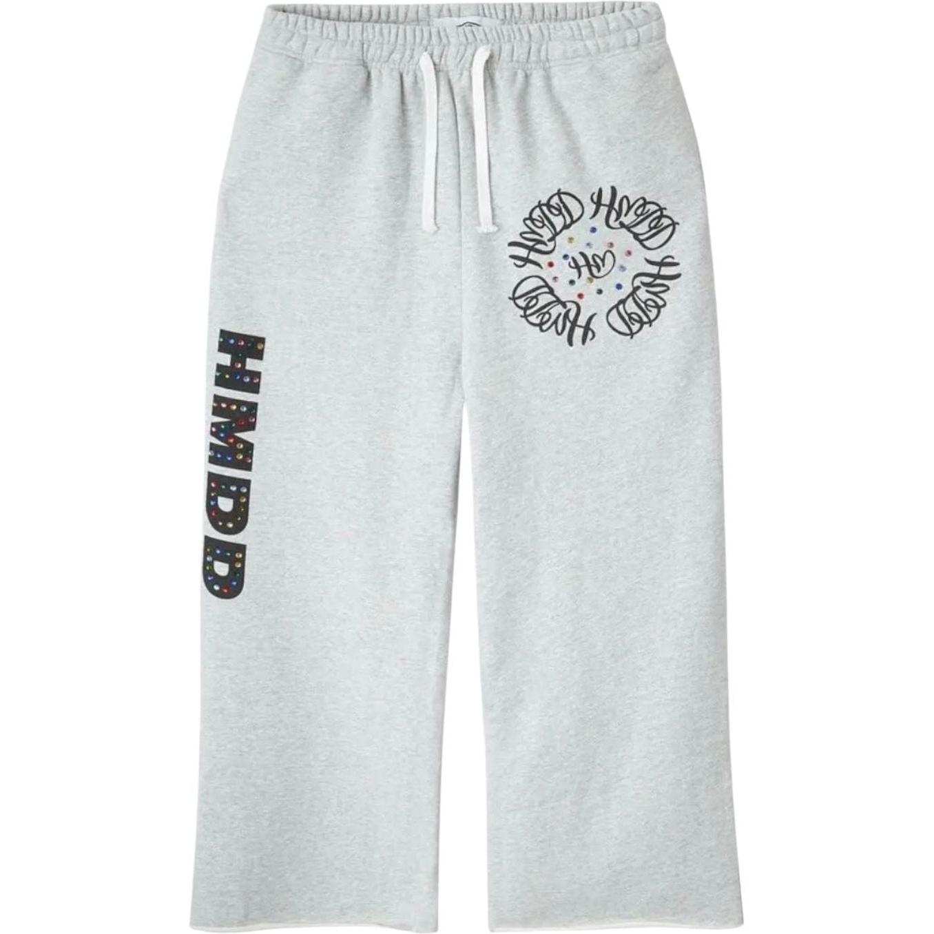 Happy Memories Don't Die HMDD Crystal Studded Sweatpants Grey