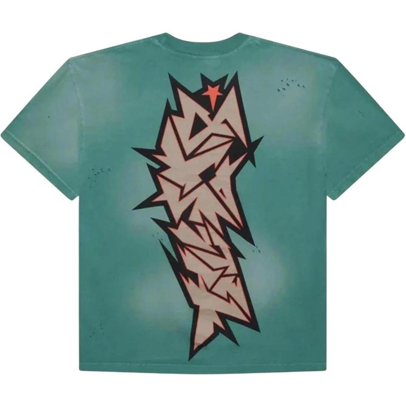 Hellstar Crack Print T-Shirt Green