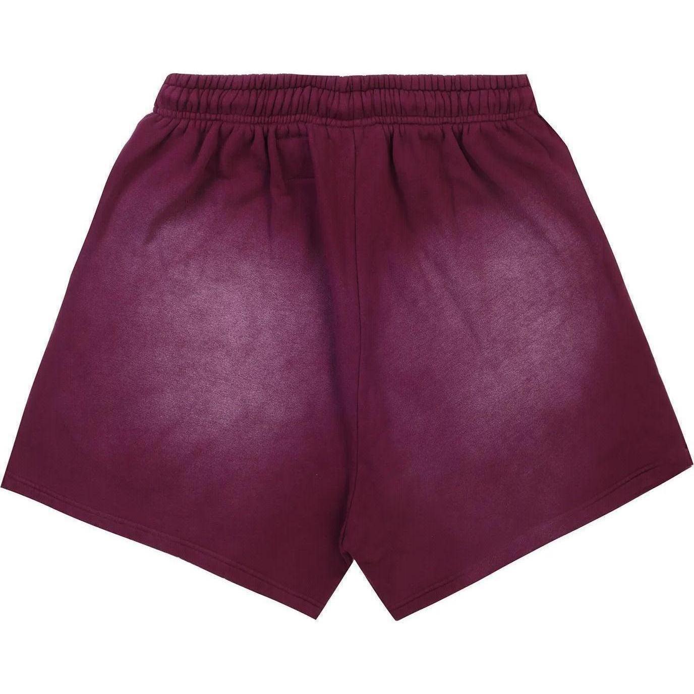 Hellstar Flame Shorts Burgundy White
