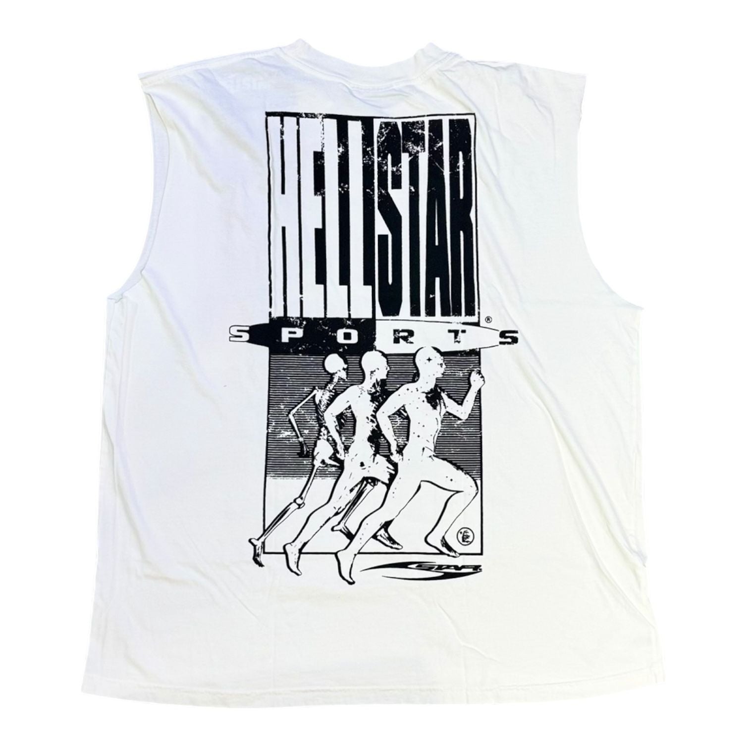 Hellstar If You Dont Like Us Beat Us Cutoff T-Shirt White