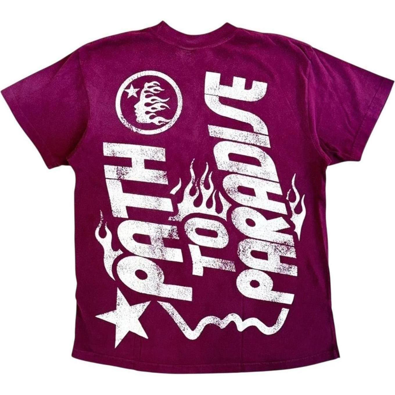 Hellstar Jesus Emblem T-Shirt Burgundy