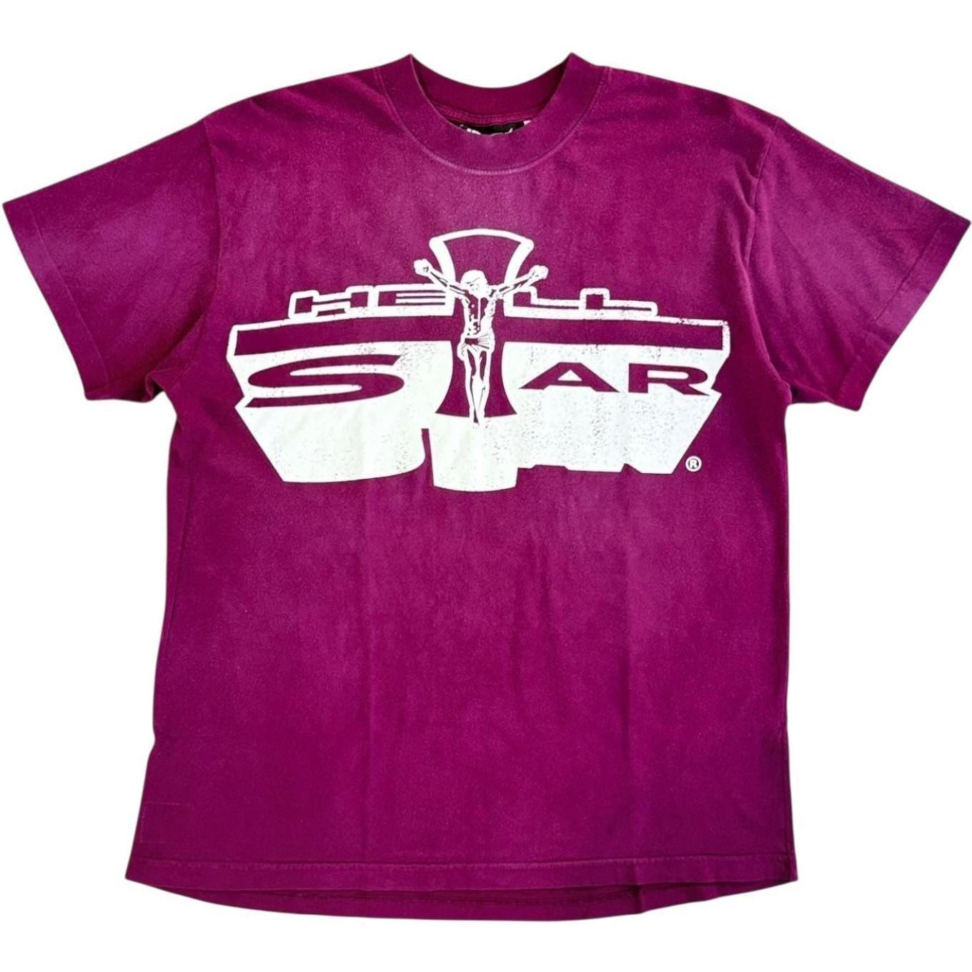 Hellstar Jesus Emblem T-Shirt Burgundy