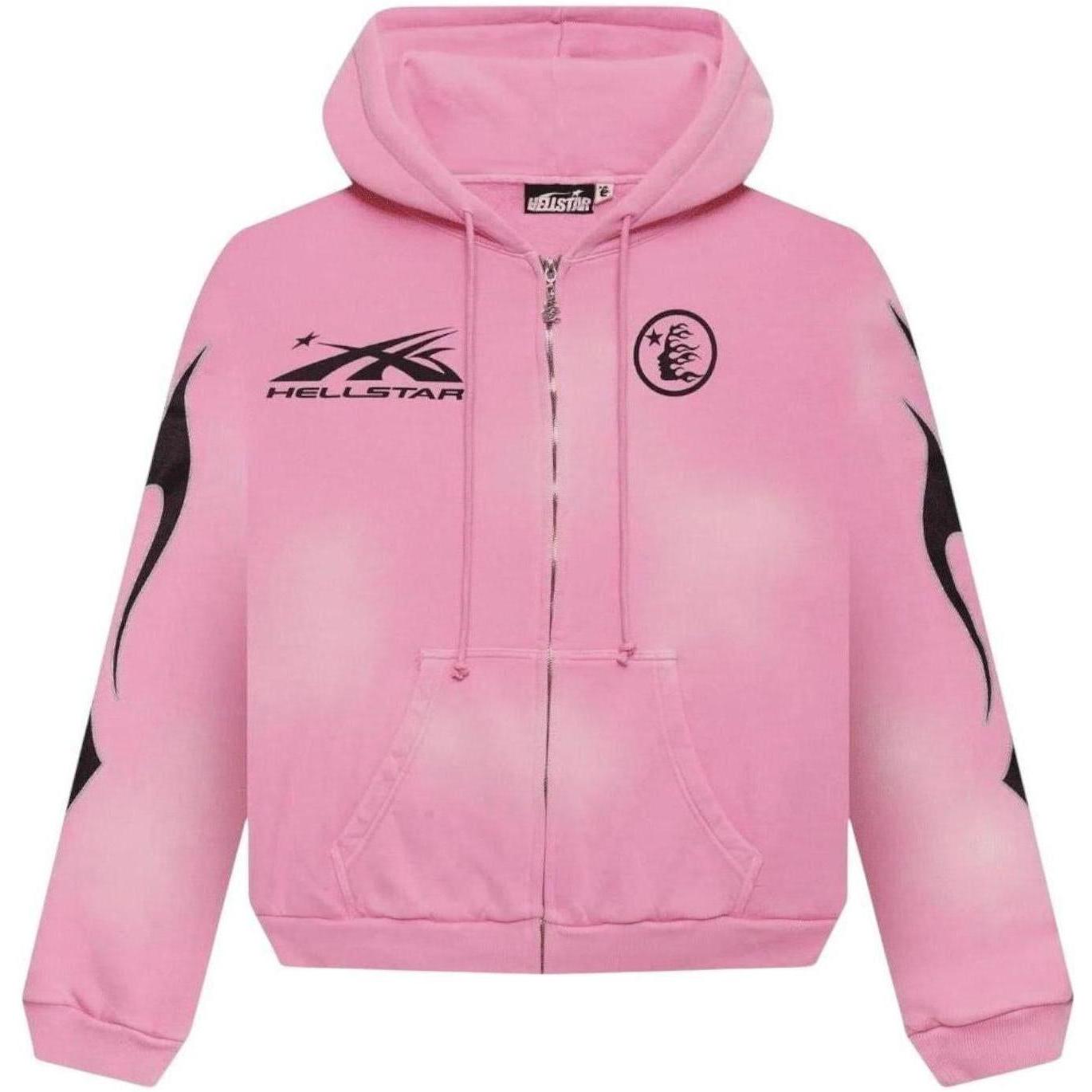 Hellstar Sports Flame Zip Up Pink