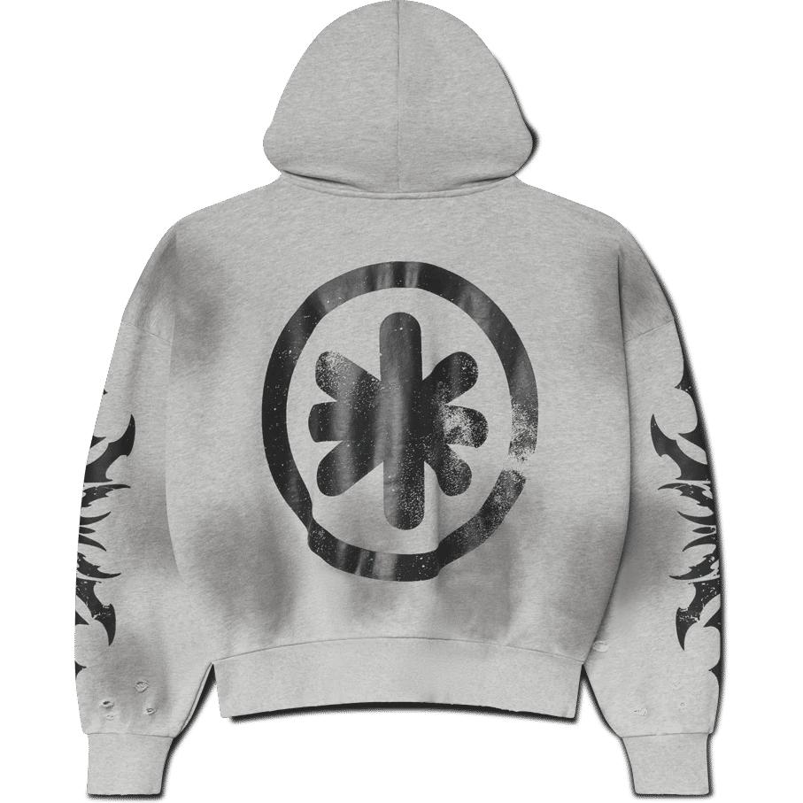 LostShdws Complex Con Exclusive Acid Wash Zip Up Hoodie Grey