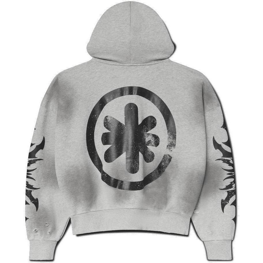 LostShdws Complex Con Exclusive Acid Wash Zip Up Hoodie Grey