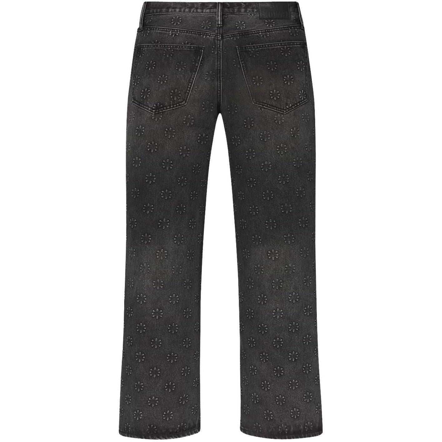 LostShdws Embossed Denim Pants Black