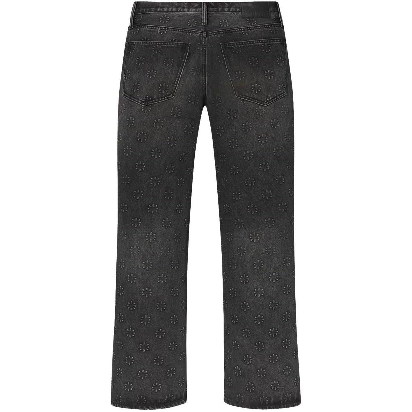 LostShdws Embossed Denim Pants Black