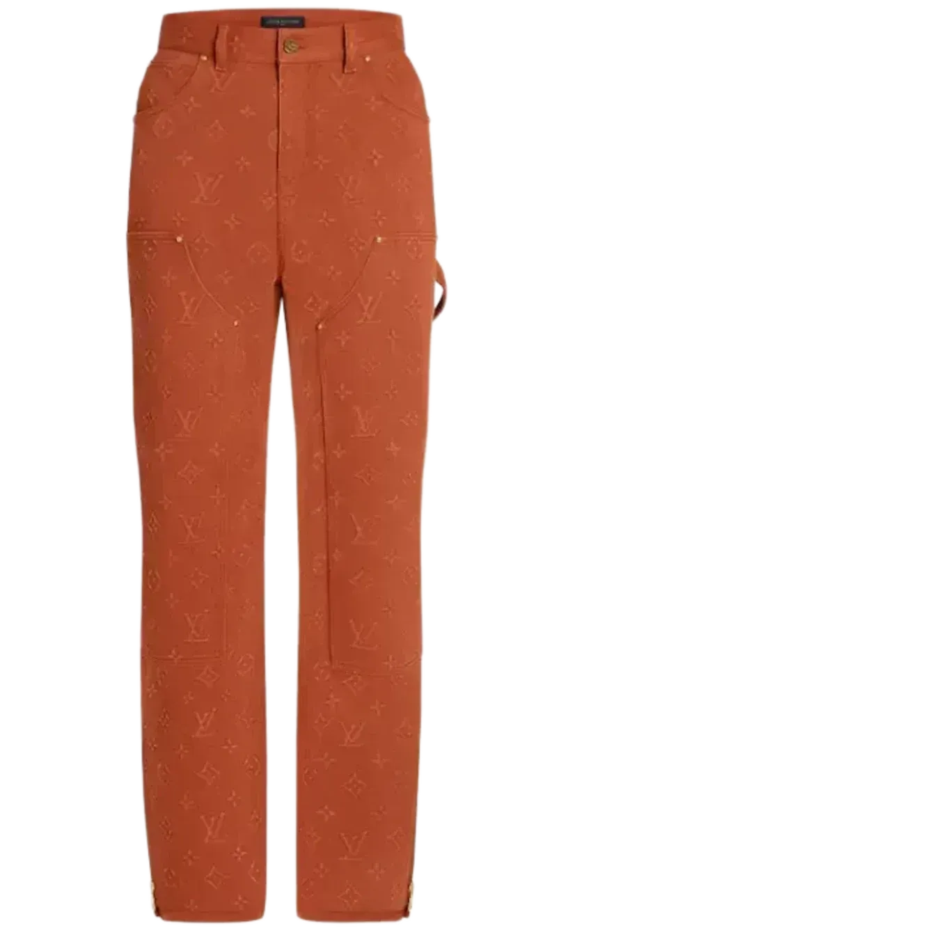 Louis Vuitton Brown Embossed Monogram Carpenter Pants