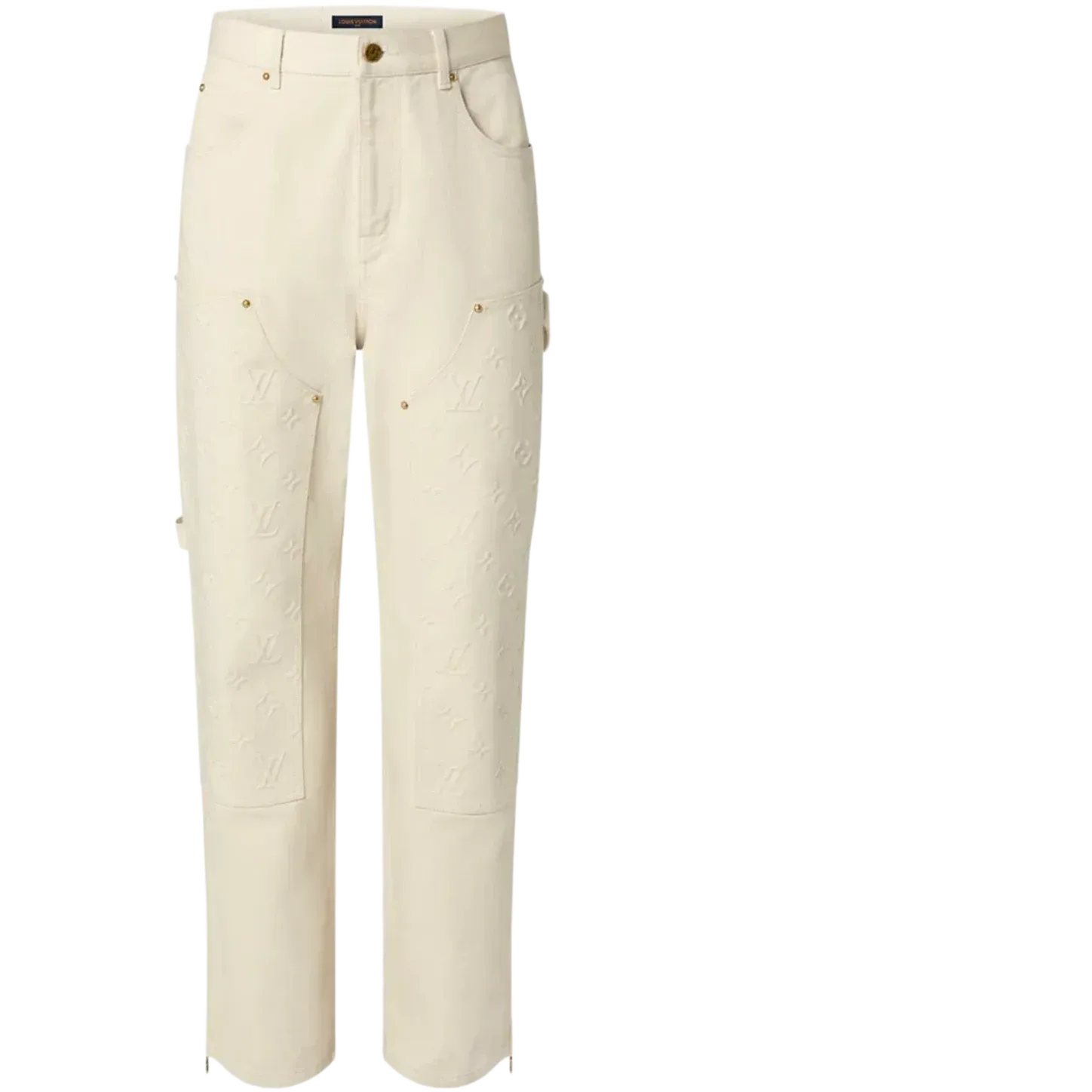 Louis Vuitton Monogram Workwear Denim Carpenter Pants Cream