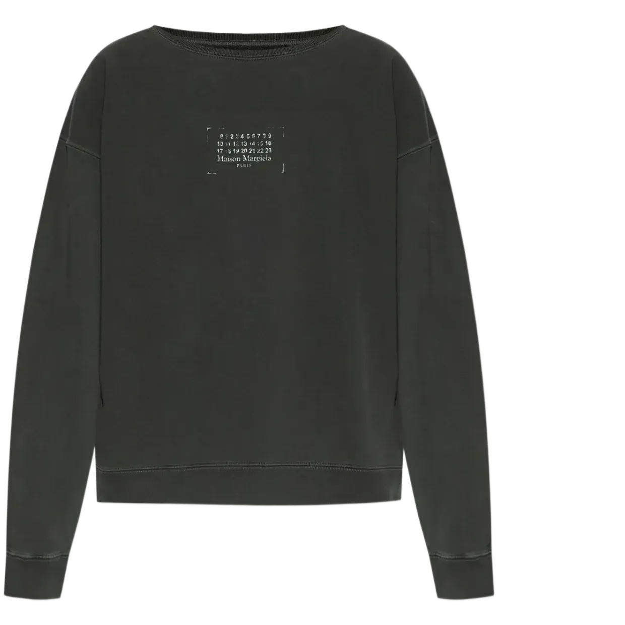 Maison Margiela Black Printed Logo Sweatshirt