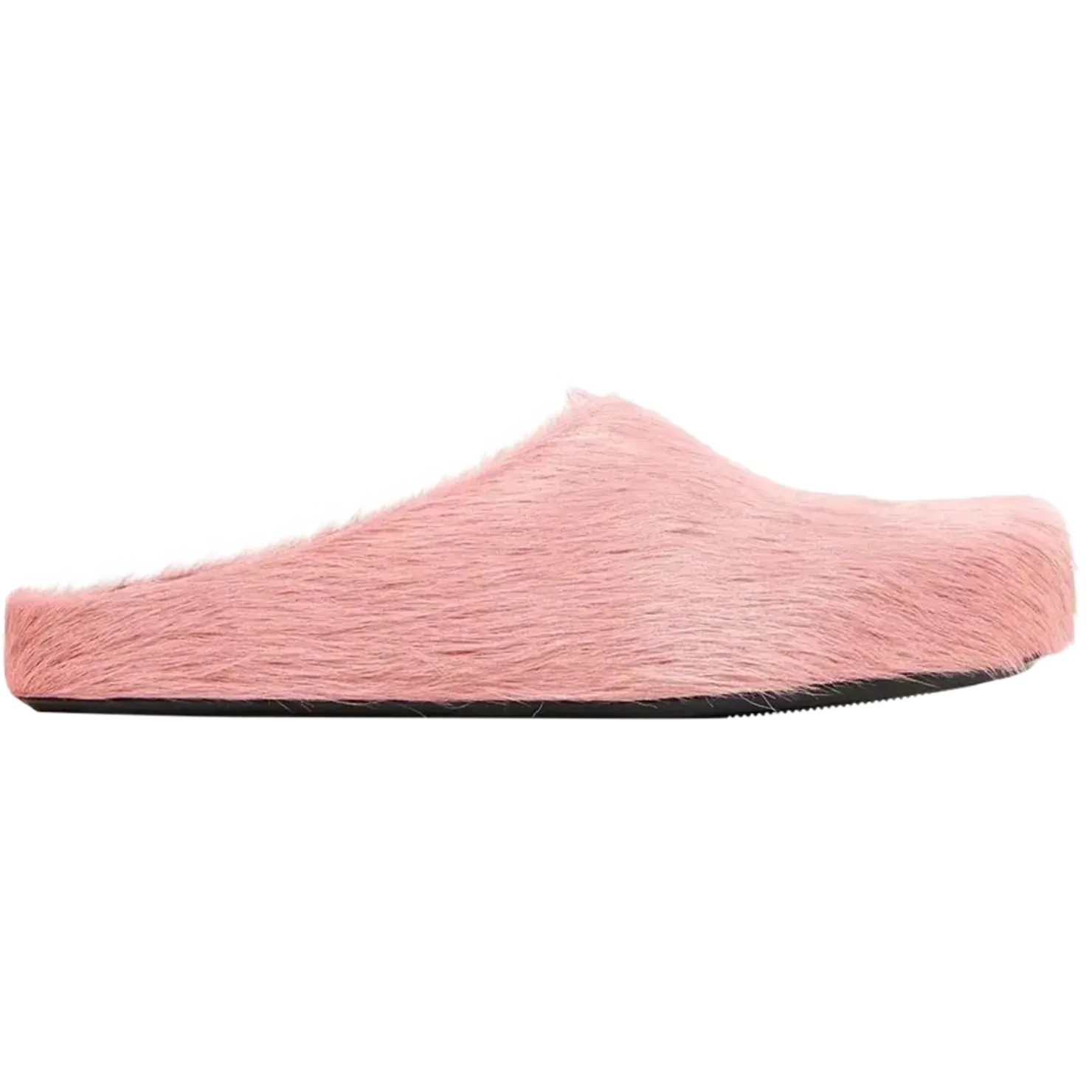 Marni Long Hair Calfskin Fussbett Sabot Mule Antique Rose