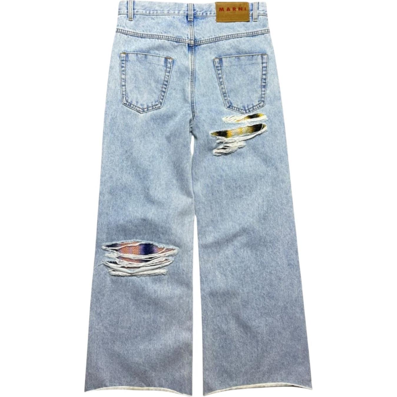 Marni Mohair Blue Distressed Jeans