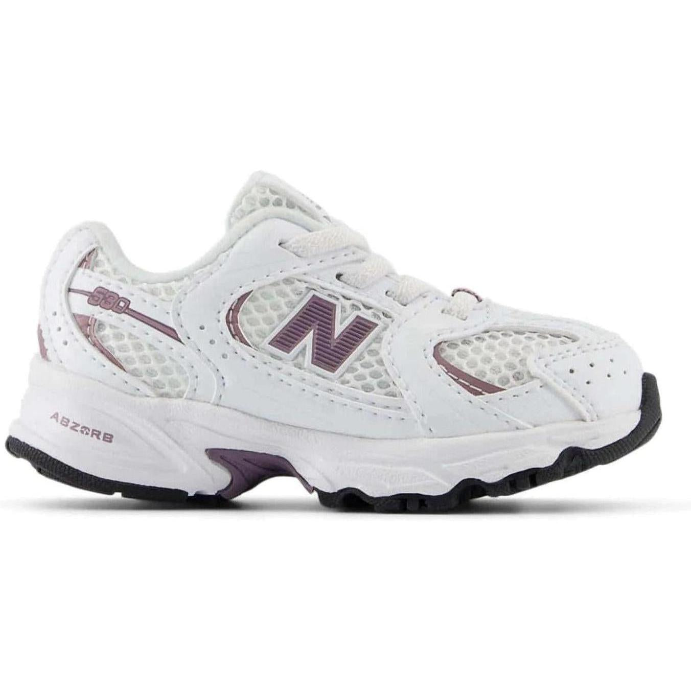 New Balance 530 Bungee Lace White Dark Ice Wine (TD)