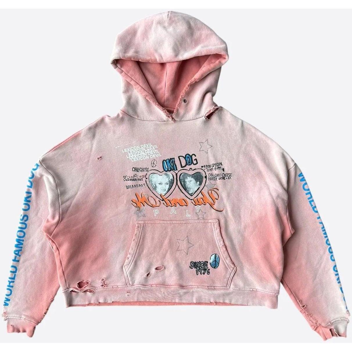 Paly Hollywood Pink & Multicolor Oki Dog Graphic Hoodie