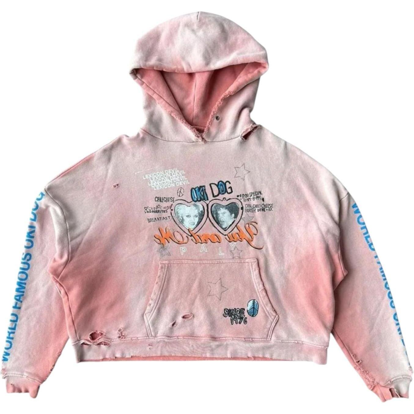 Paly Hollywood Pink & Multicolor Oki Dog Graphic Hoodie