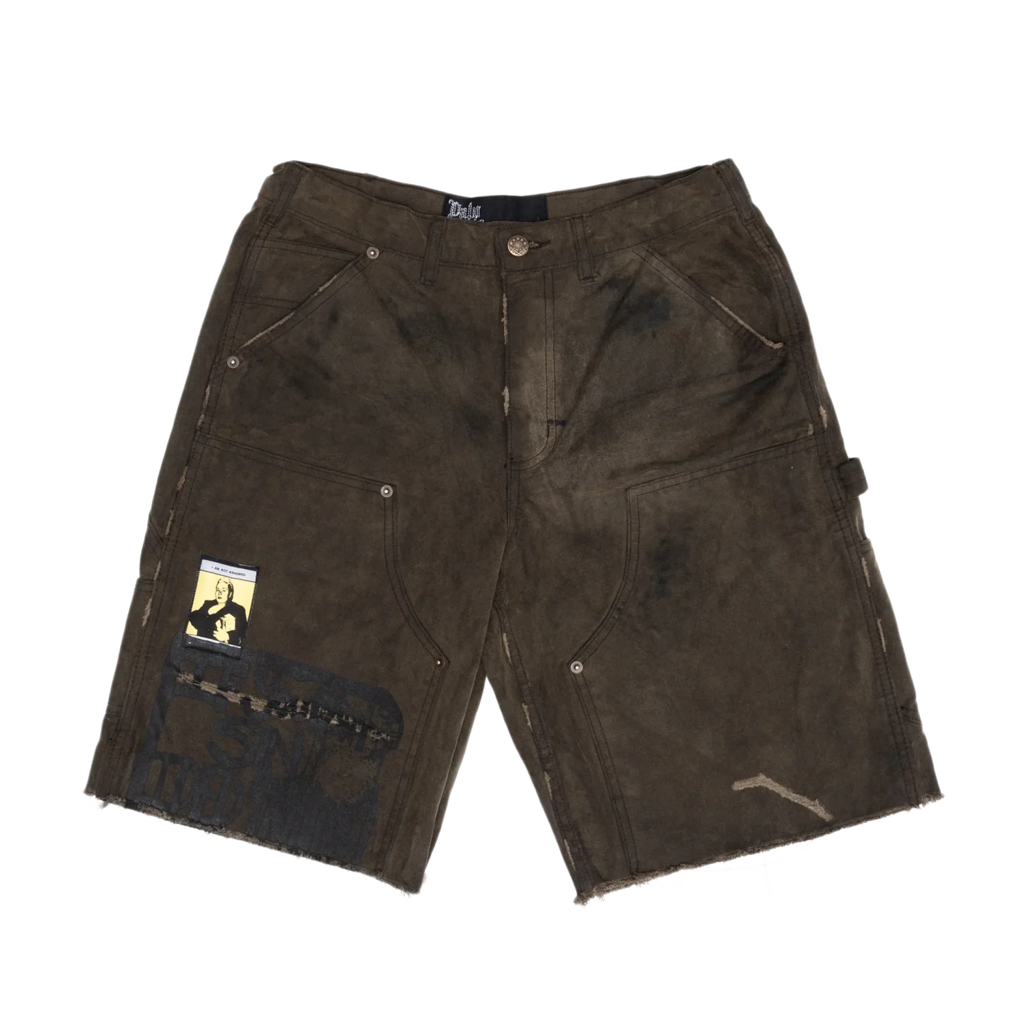 Paly Hollywood Sinned 4 Nothing Waxed Canvas Double Knee Shorts Brown